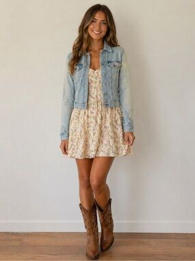 Ag Adriano Goldschmied Light Blue Denim Jacket Cropped Size XS